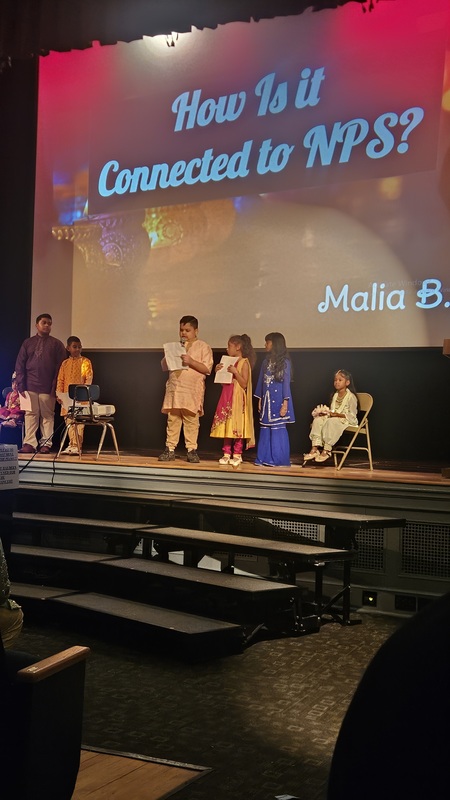 Students performing for Diwali