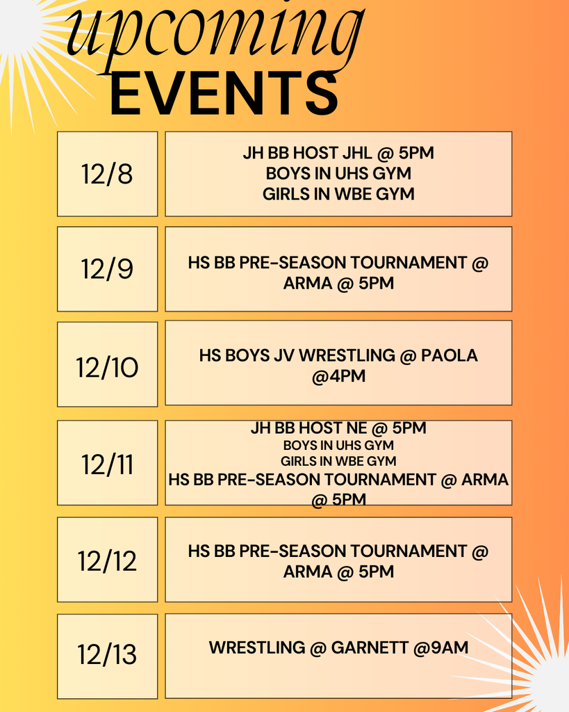 Next Week Happenings