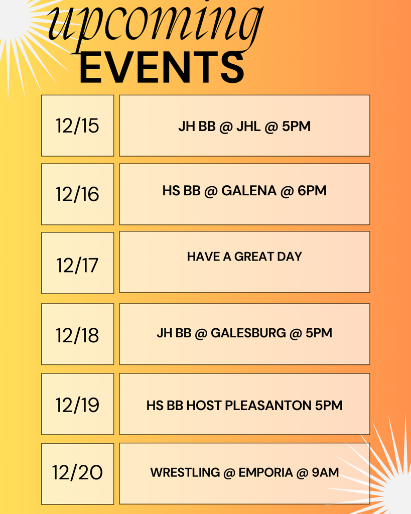 Next Week Happenings