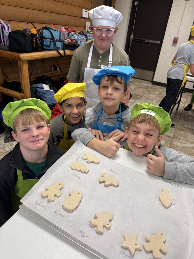 6th grade boys and their salt dough ornaments
