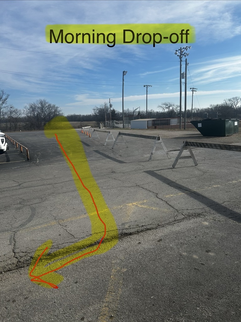 Student drop-off procedures will remain the same.  However, the student drop-off pathway will be marked off with orange cones and road barriers. 