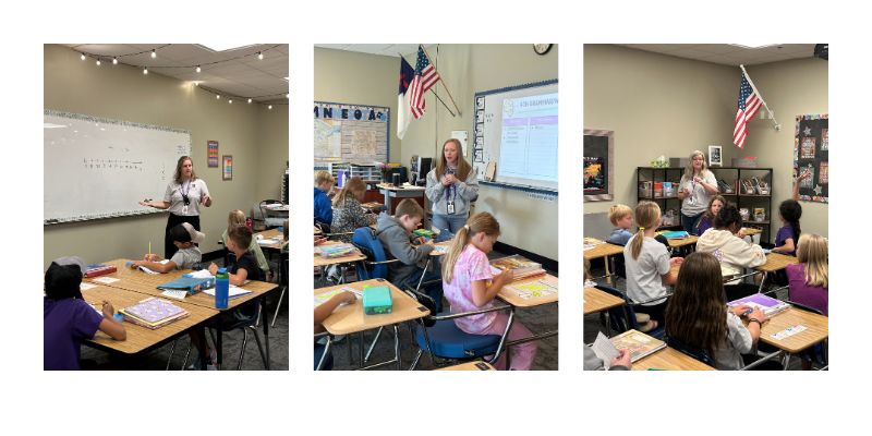three images of three different teachers teaching in front of their class