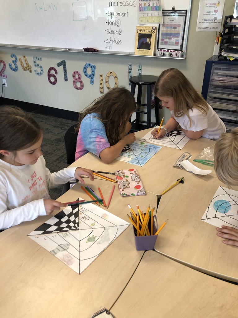 students working on art project