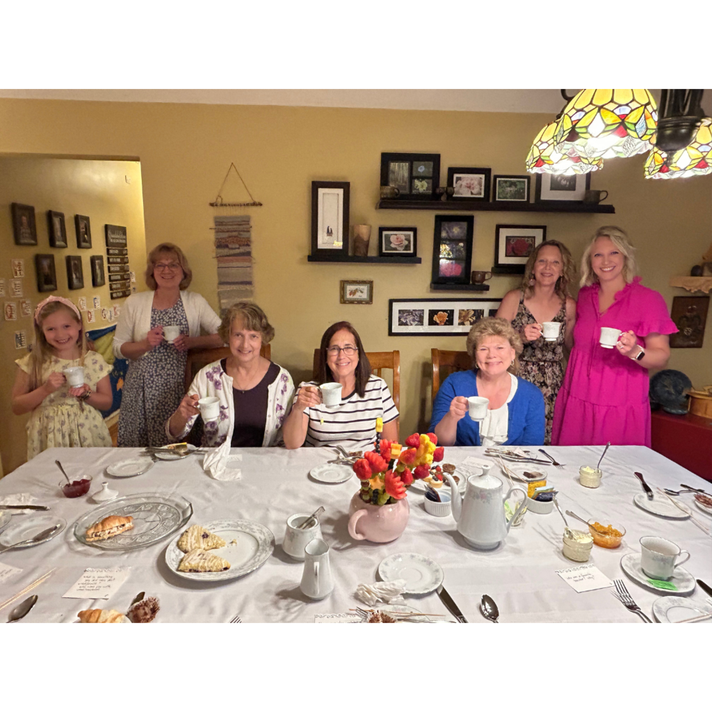 group of ladies at a tea party