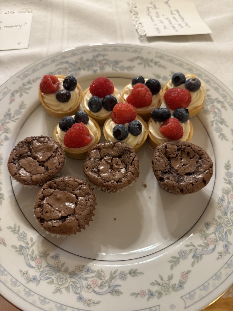 plate of treats served at a tea party