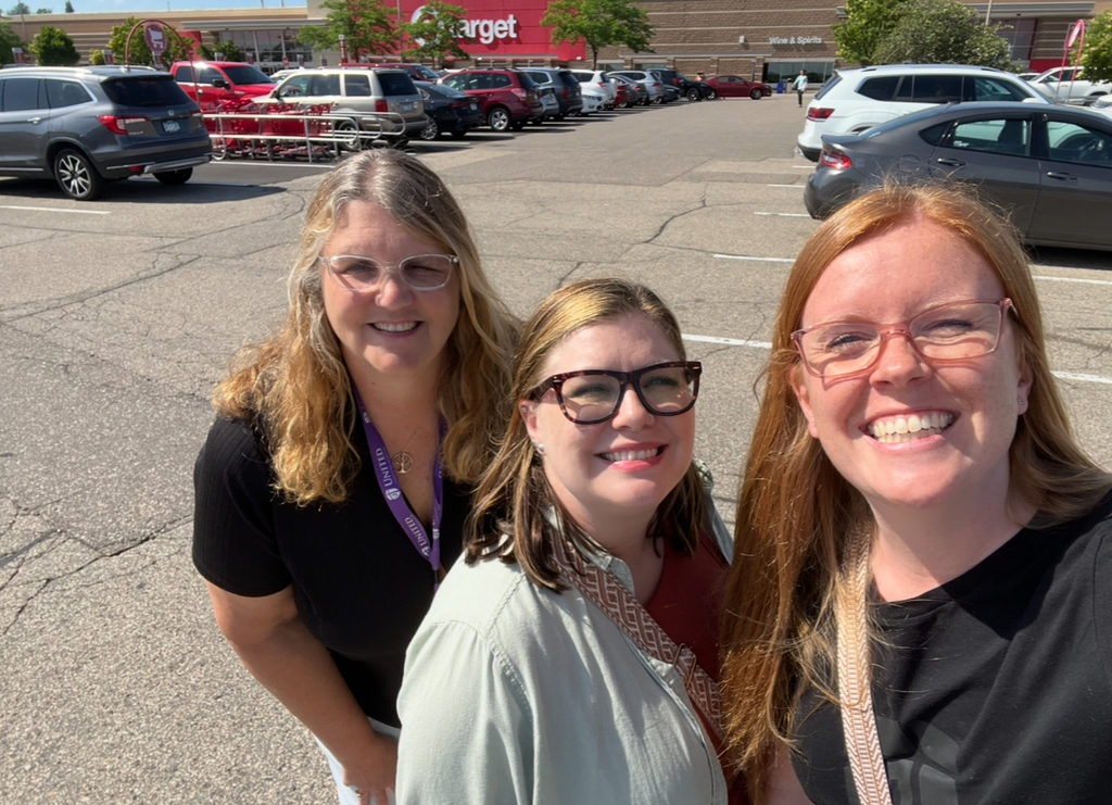 three teacher shopping at Target for supplies to give to a child we sponsor in Guatemala
