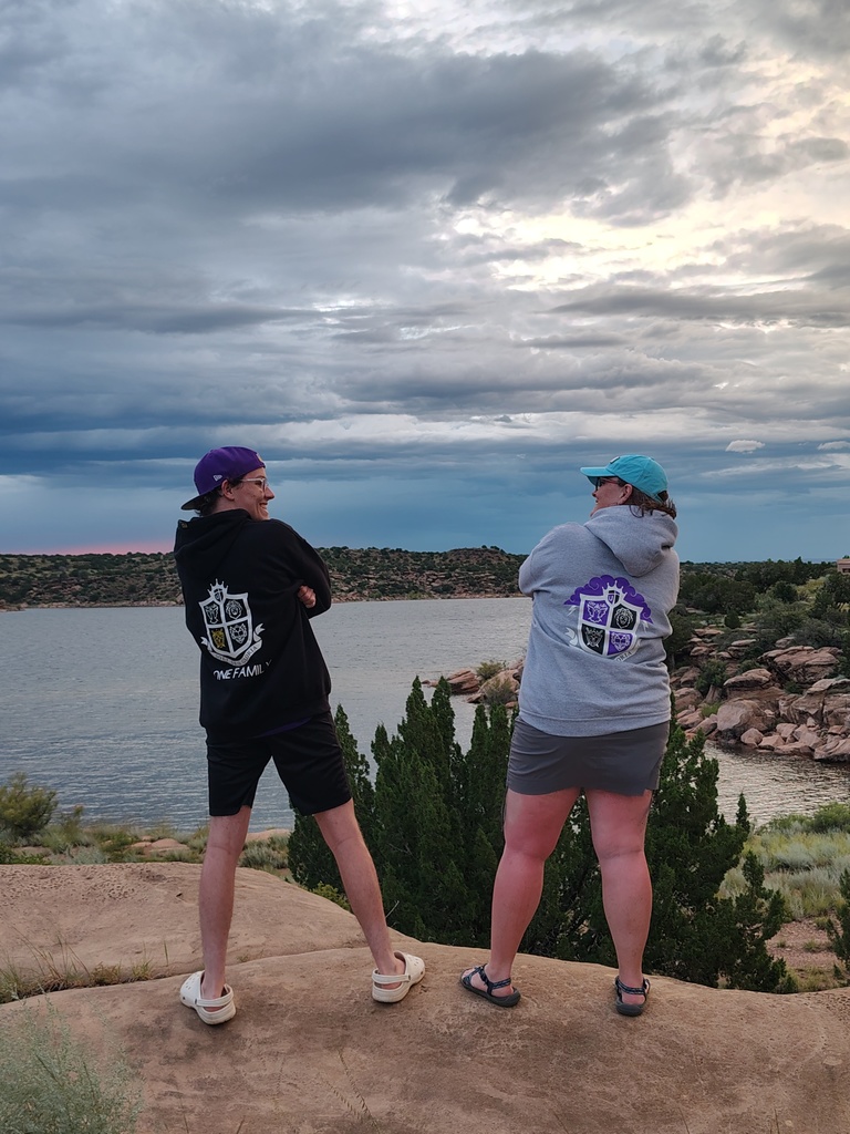 UCA family wearing school swag while on vacation in New Mexico