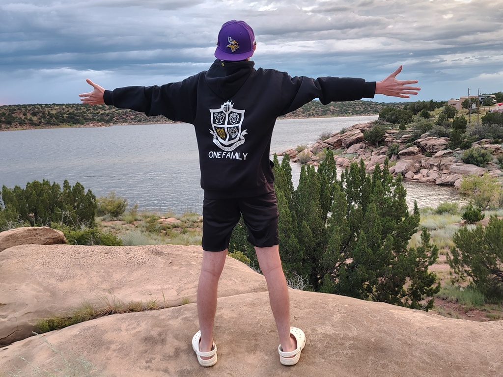 UCA family wearing school swag while on vacation in New Mexico