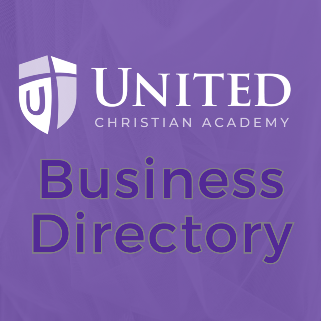 School logo with business directory title