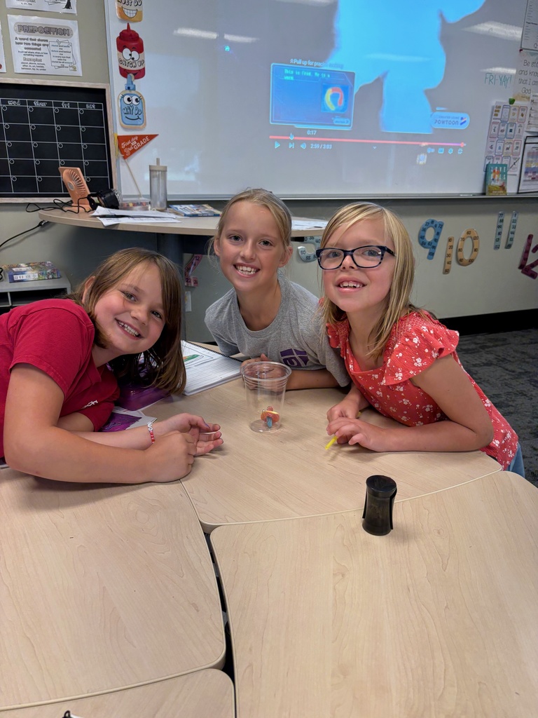 3rd grade students smiling after they had solved a problem as a team