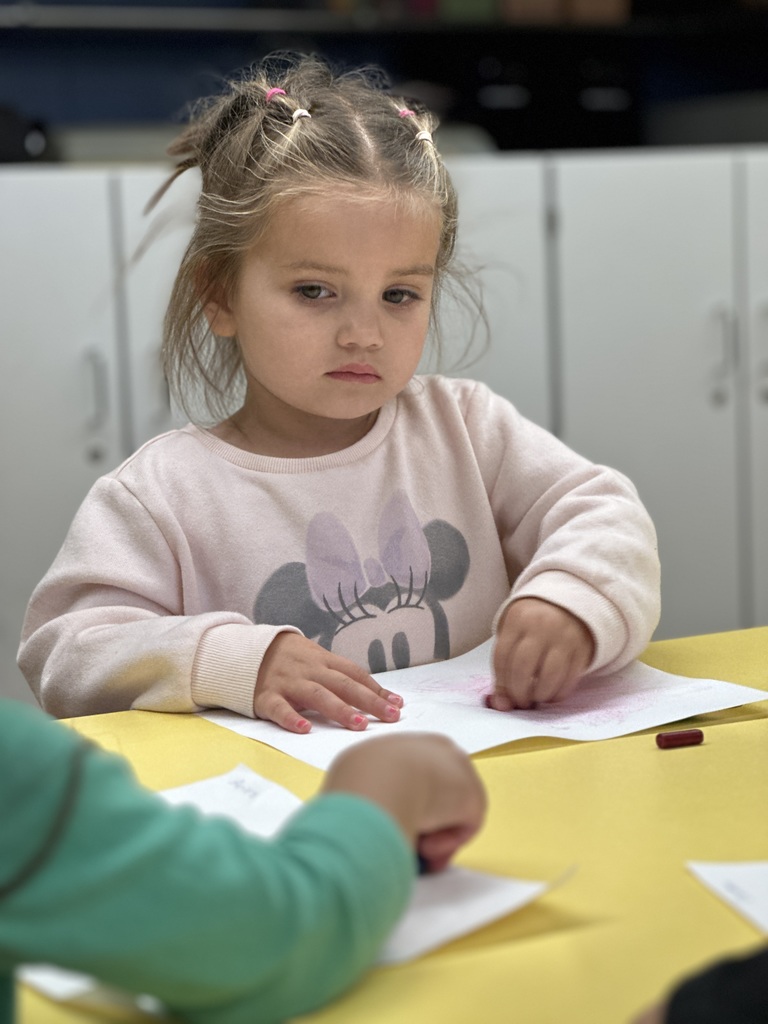 Pre-k student coloring