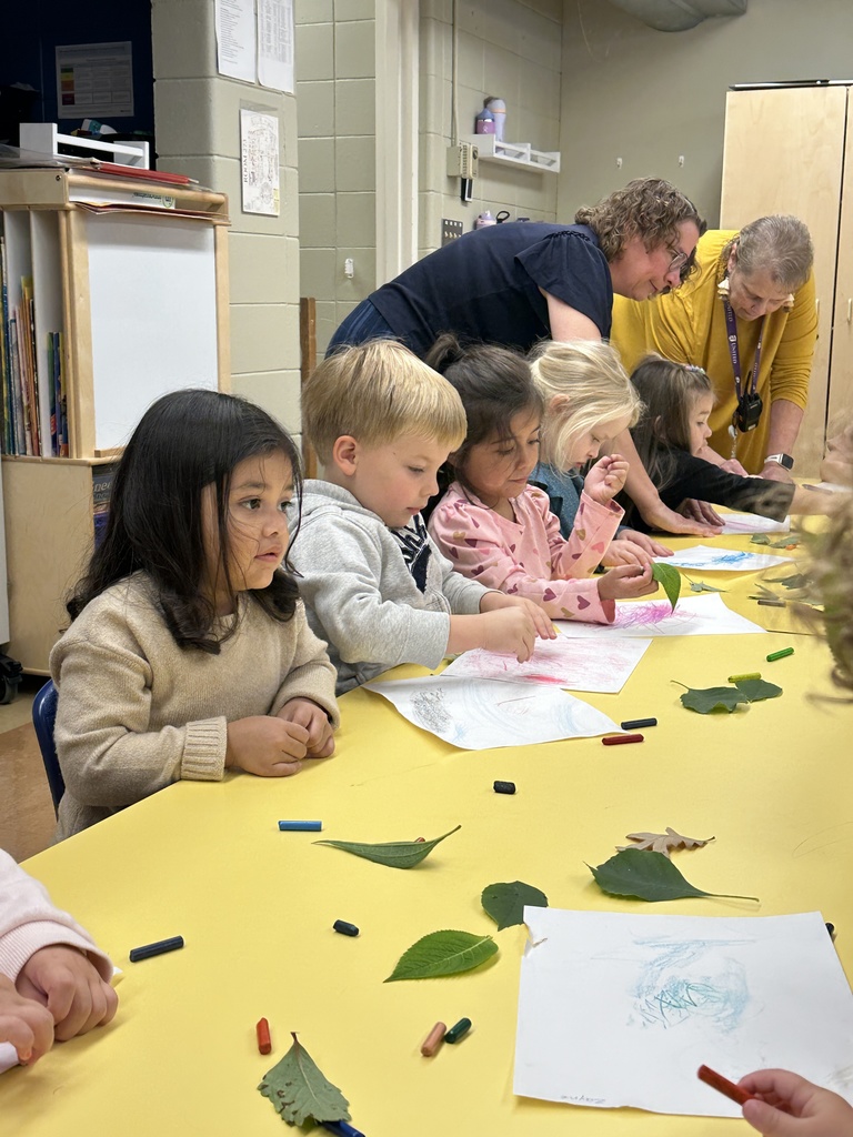 pre-K students working on an art project