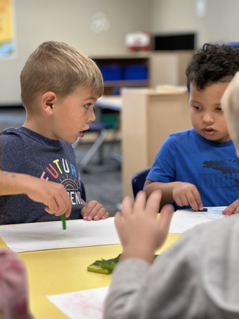Pre-k students coloring