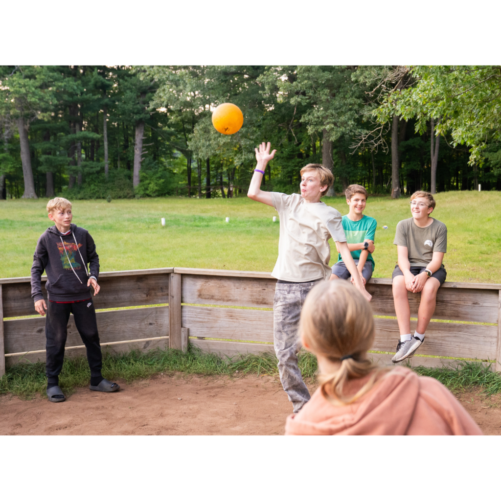 students playing gaga ball