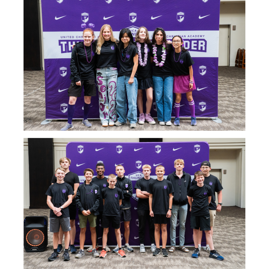 two photos of cross country athletes