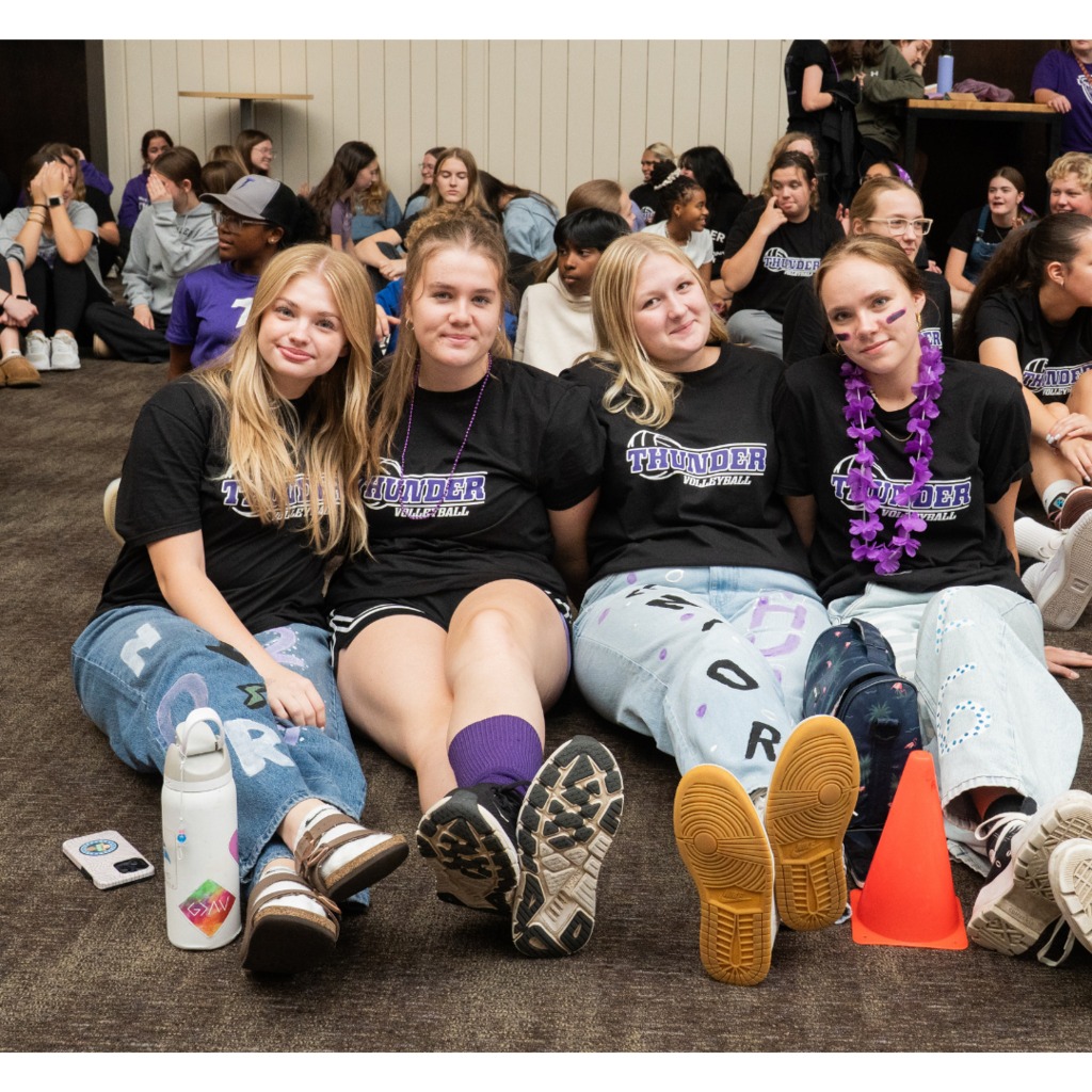 high school girls at a pep fest
