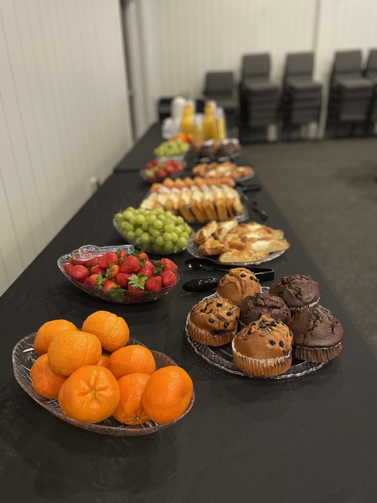 long table full of food