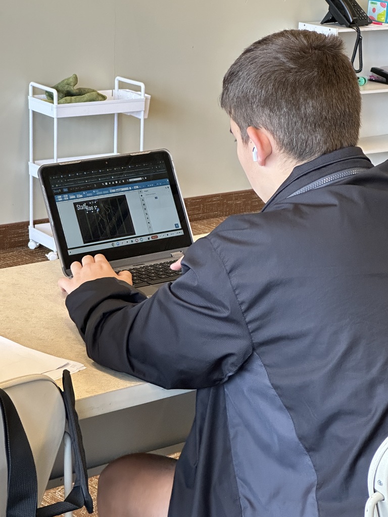 high school boy working on his chromebook