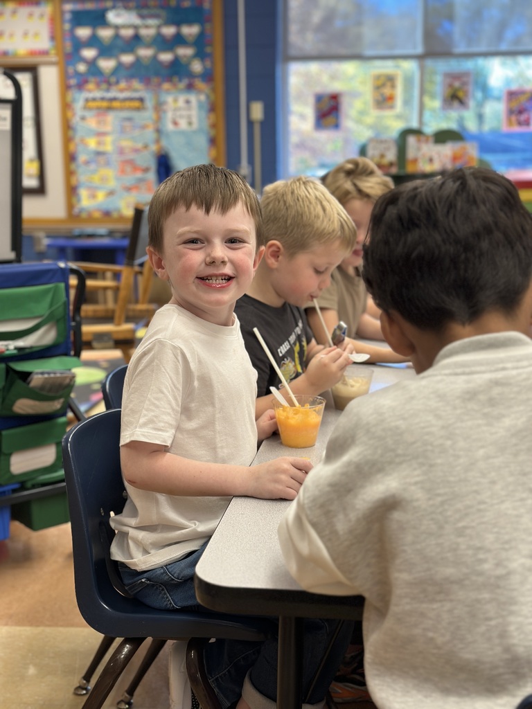 students eating root beer floats