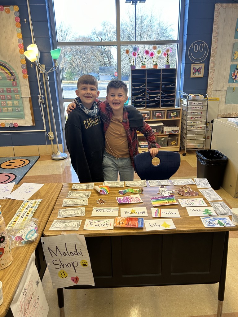 1st grade students practicing being producers and consumers