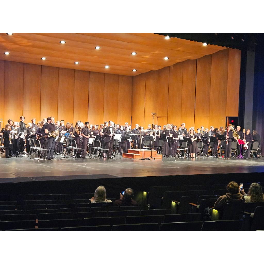 concert band on stage performing