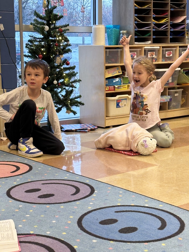 students acting as Mary and Joseph, who just had the baby Jesus