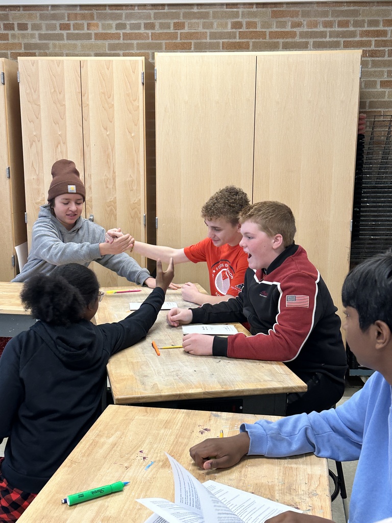 students congratulating each other