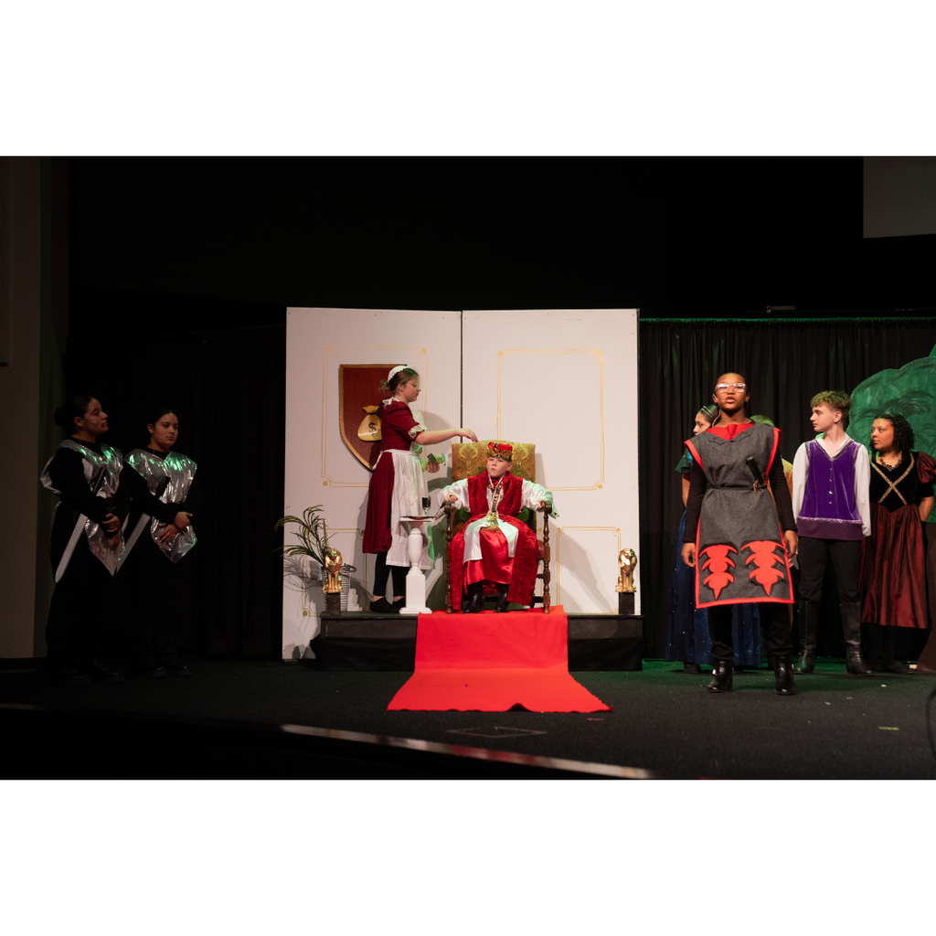 students acting in a Robin Hood play