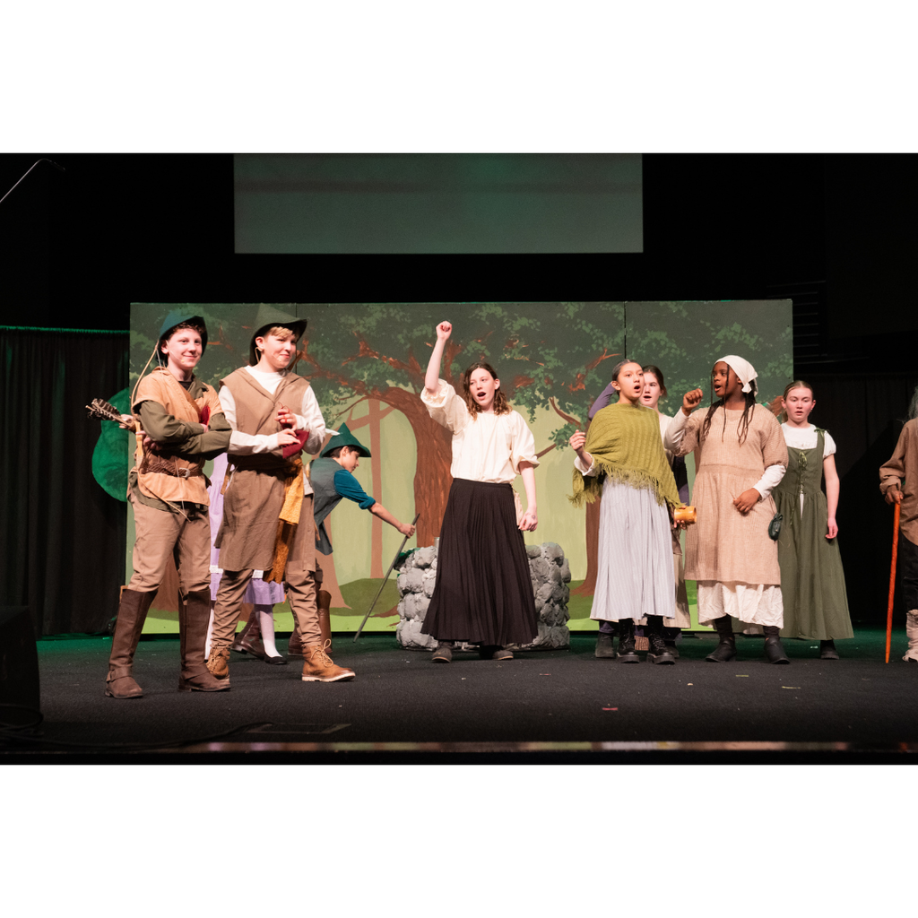 students acting in a Robin Hood play