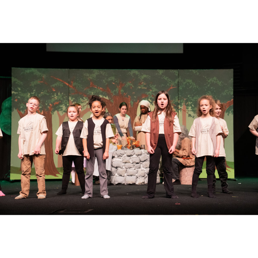 students acting in a Robin Hood play