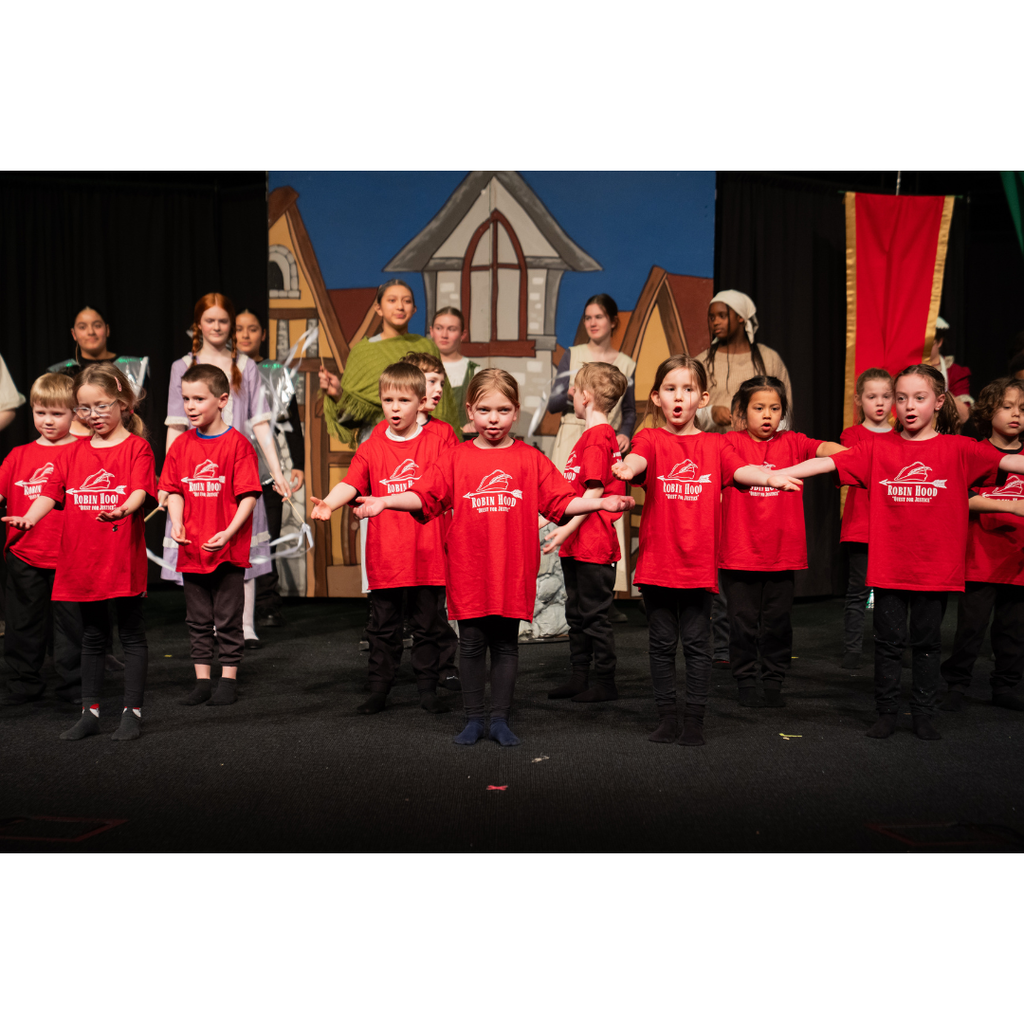 students acting in a Robin Hood play