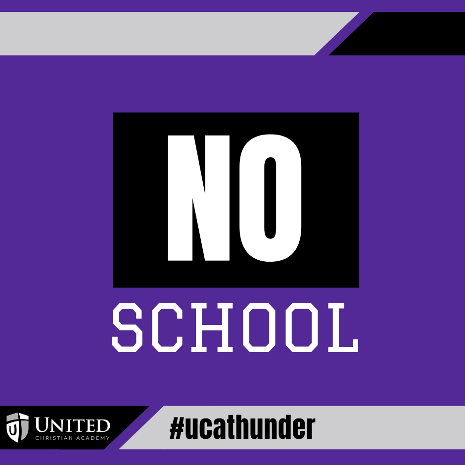 branded graphic to announce no school