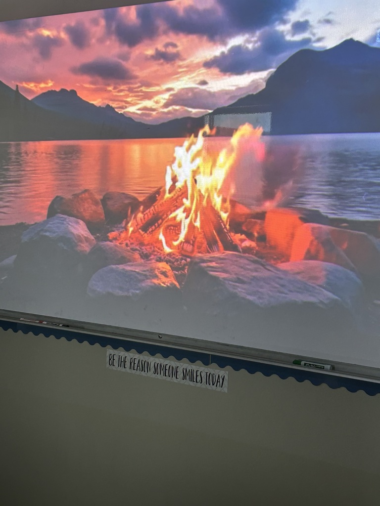 campfire projected onto a whiteboard