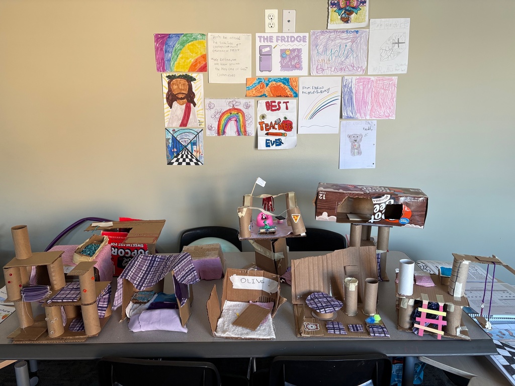 "houses" created out of cardboard