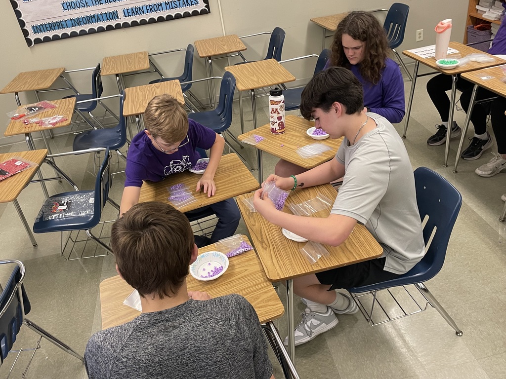 group of students working on a service project