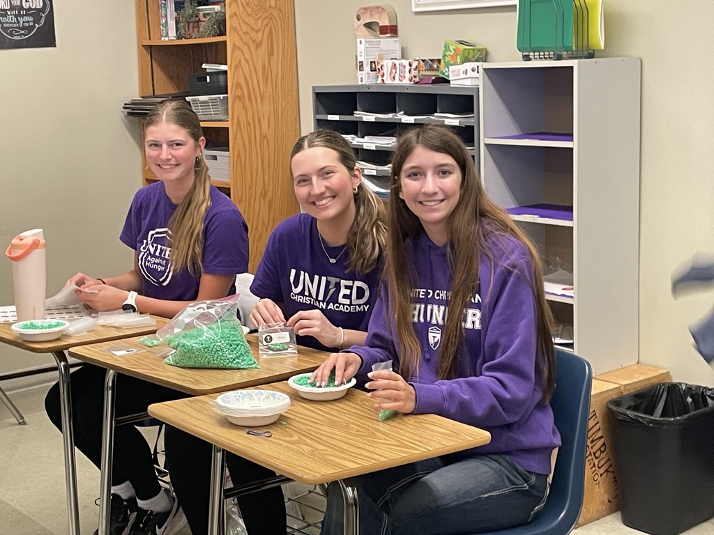 group of students working on a service project