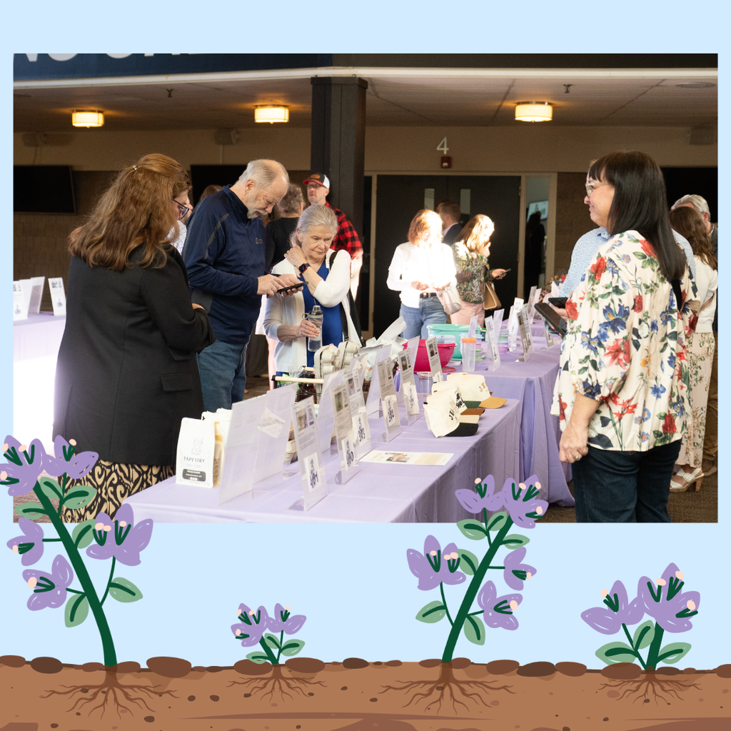 guests looking at silent auction items