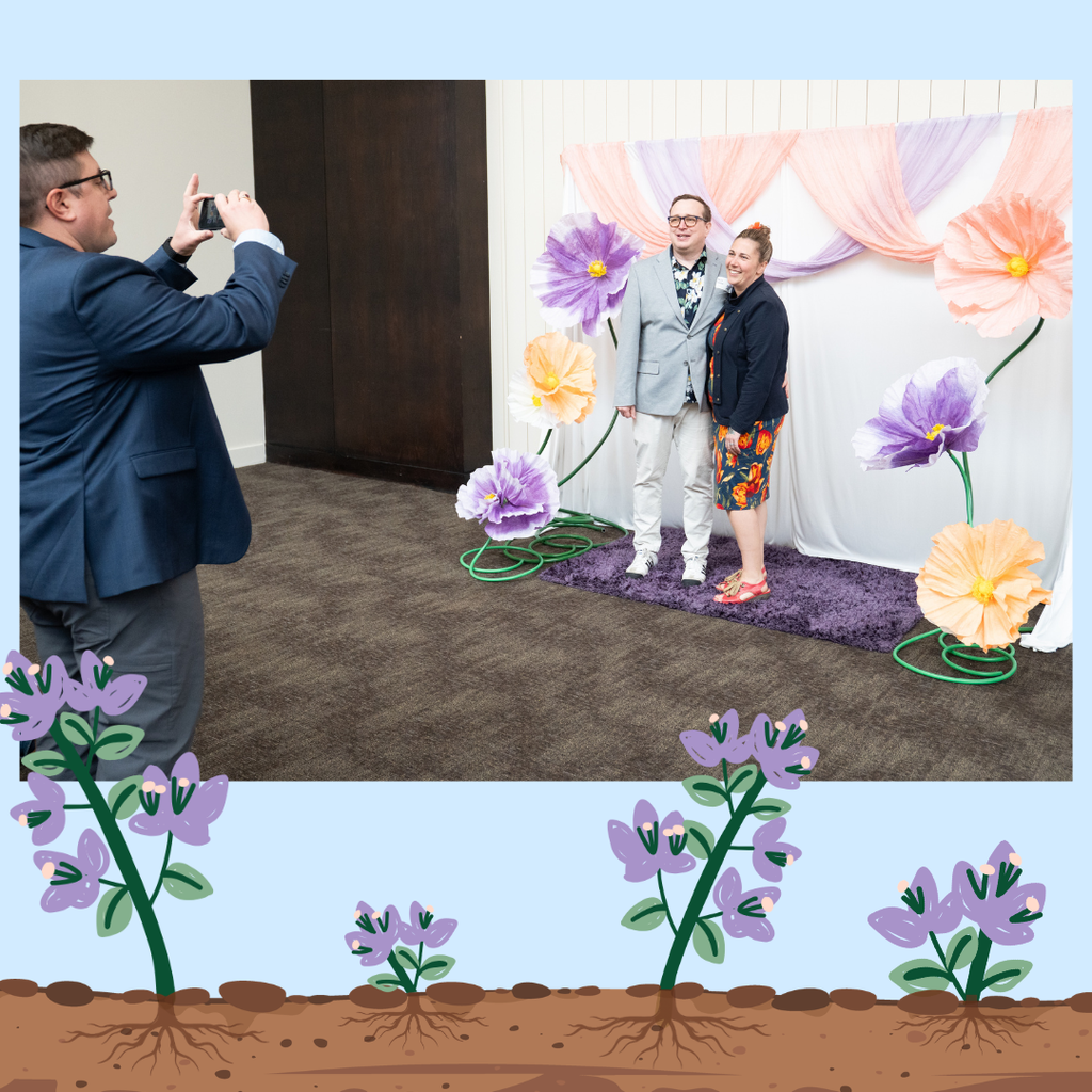 guests using a photo booth