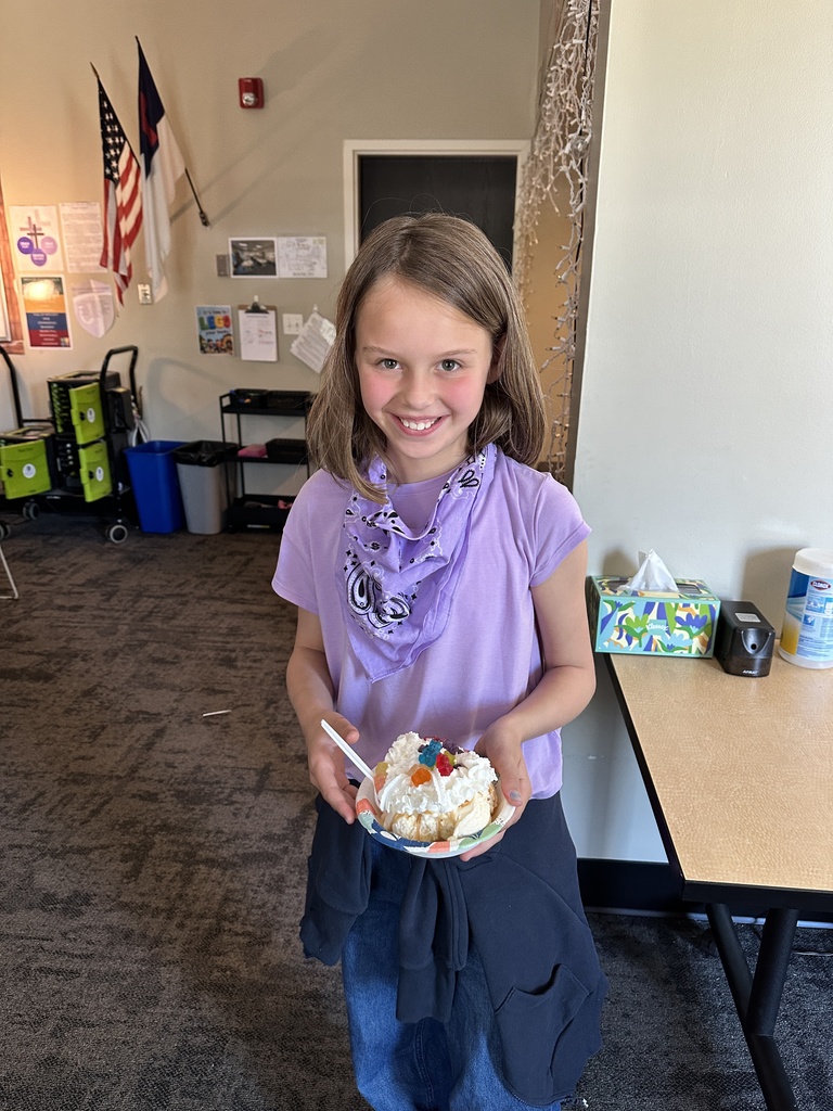 student with a bowl of ice cream