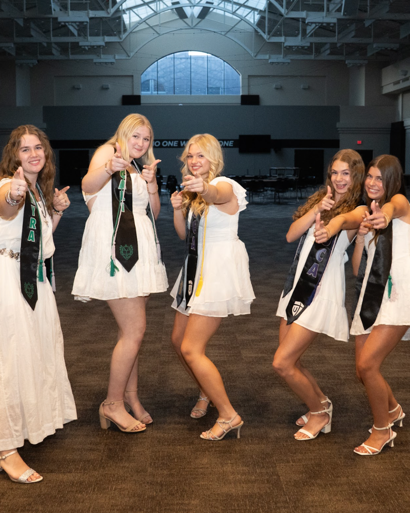 group of girls in white dresses