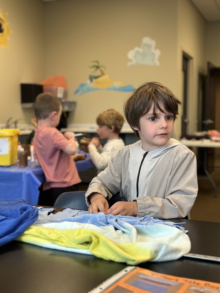 students working on craft projects