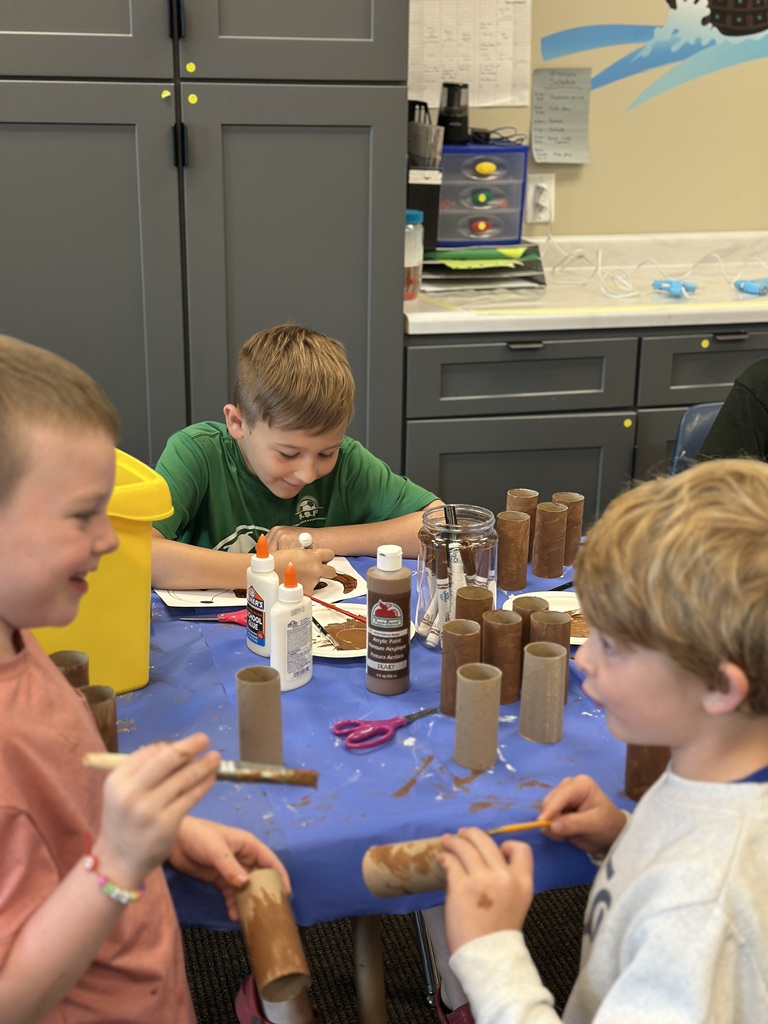 students working on craft projects