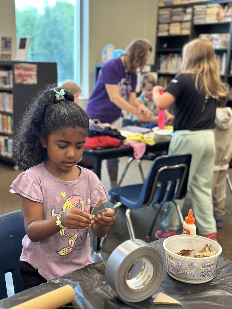 students working on craft projects