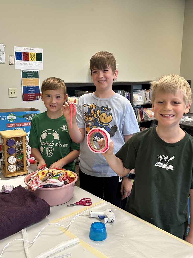 students working on craft projects