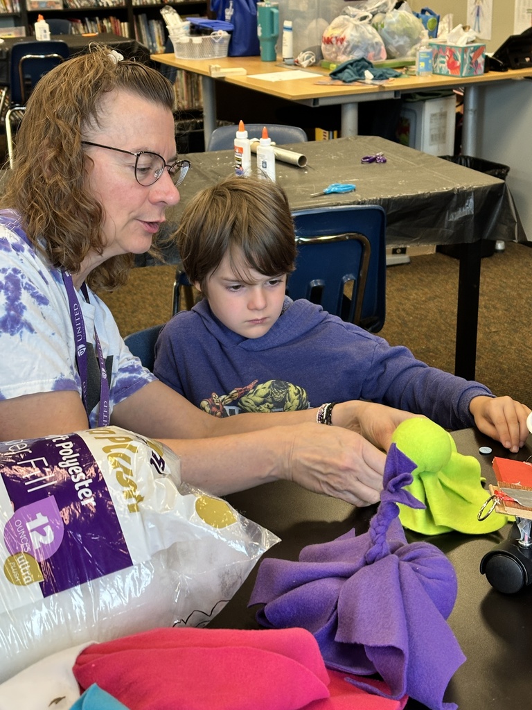 students working on craft projects