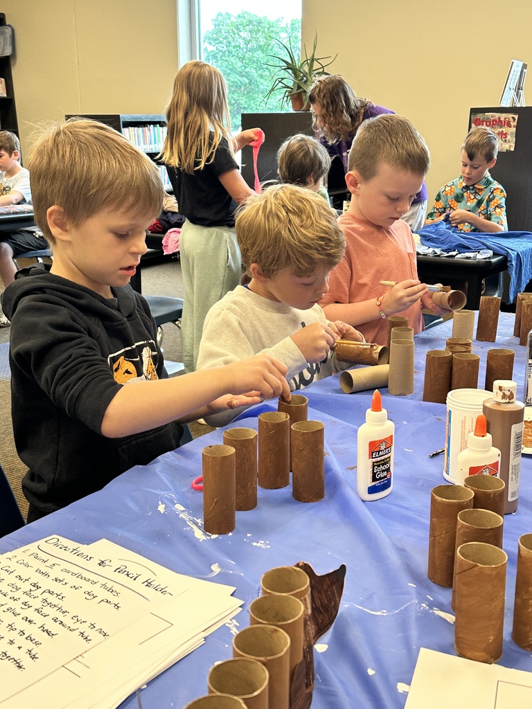 students working on craft projects