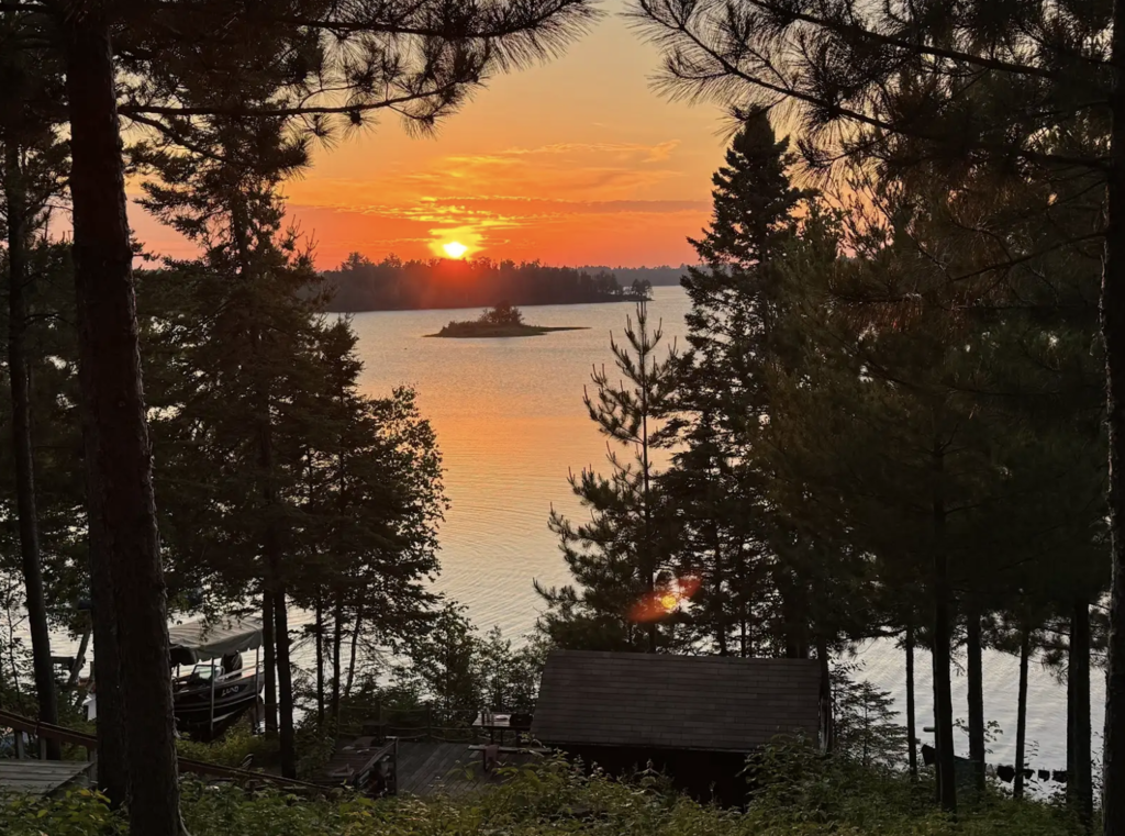 sunset over a lake