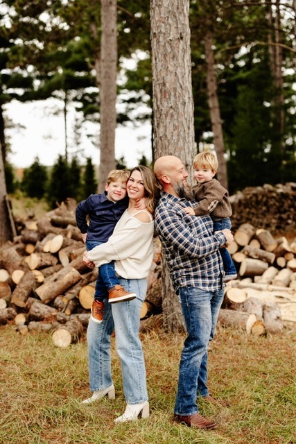 portrait of a family with two young boys
