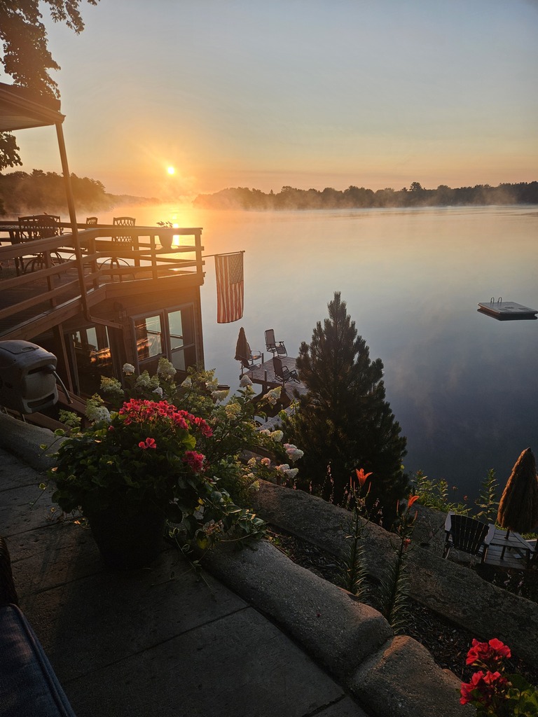 sunrise over a lake