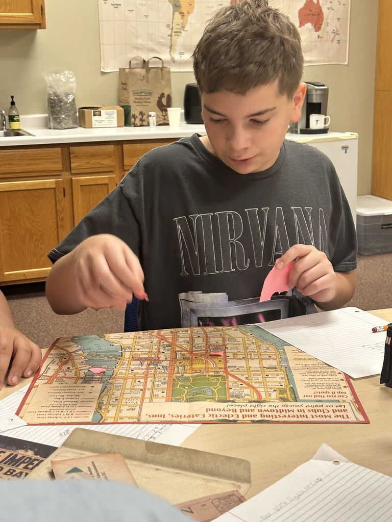 student looking at a map
